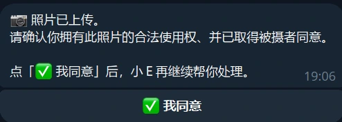 上傳後的授權與同意確認